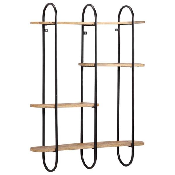 vidaXL P&oacute;łka ścienna 90x20x116,5 cm lite drewno surowe mango