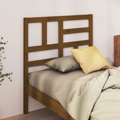 vidaXL Wezgłowie łóżka, miodowy brąz 106x4x104 cm, lite drewno sosnowe