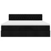 vidaXL Rama ł&oacute;żka otomana z materacem, czarna, 160x200 cm, tkanina