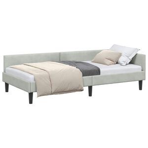 vidaXL Rama ł&oacute;żka narożnego Jasnoszary 80 x 200 cm Aksamit