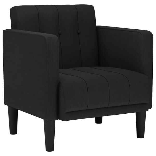 vidaXL Sofa Fotel z Podłokietnikami Czarny 53 cm Tkanina