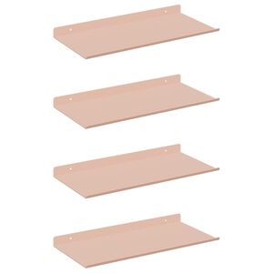 vidaXL P&oacute;łka wisząca 4 szt. R&oacute;żowy 40 x 18 x 2,5 cm Stal