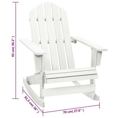 vidaXL Ogrodowy fotel bujany, drewniany, biały