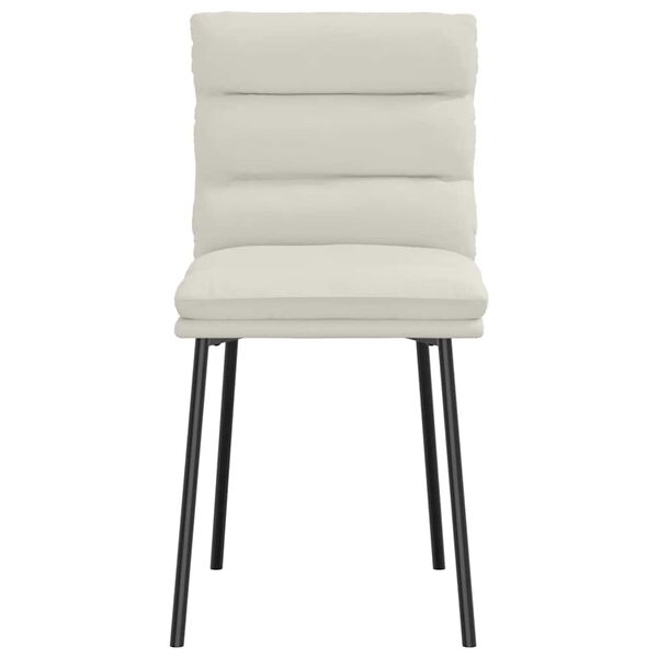 vidaXL Krzesła stołowe, 2 szt., kremowe, obite aksamitem