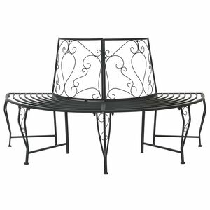vidaXL Ławka Drzewna 4-Liczba miejsc 160 x 80 x 89 cm Stal Czarny