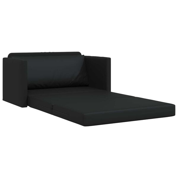 vidaXL Sofa Bed 110cm Czarny Sztuczna sk&oacute;ra