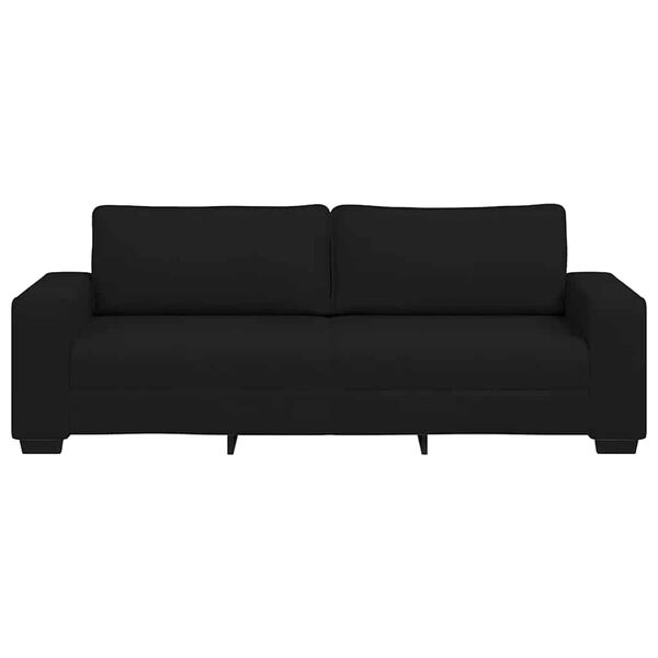vidaXL Sofa 3-osobowa, czarna, 180 cm, tapicerowana tkaniną