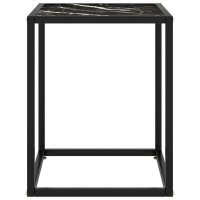 vidaXL Stolik kawowy, szkło w kolorze czarny marmur, 40x40x50 cm