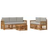 vidaXL Zestaw sof na zewnątrz 6 szt. Naturalny i jasnoszary