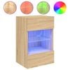 vidaXL Ścienna szafka TV z LED, dąb sonoma, 40x30x60,5 cm