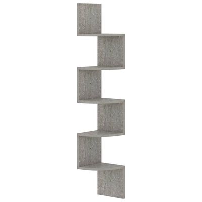 vidaXL Narożna półka ścienna, szarość betonu, 19x19x123 cm