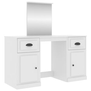 vidaXL Toaletka z lustrem, biała, 130x50x132,5 cm