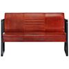 vidaXL 2-osobowa sofa, brązowa, sk&oacute;ra naturalna