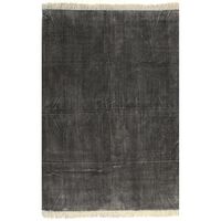 vidaXL Dywan typu kilim, bawełna, 120 x 180 cm, antracytowy