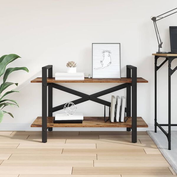 vidaXL P&oacute;łka na książki Stare drewno 100 x 33,5 x 64 cm