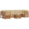 vidaXL Zestaw sof na zewnątrz z poduszką 8 pcs Naturalny i Beżowy