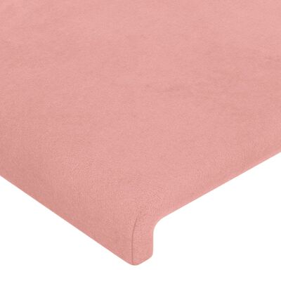 vidaXL Zagłówek do łóżka z LED, różowy, 183x16x118/128 cm, aksamit