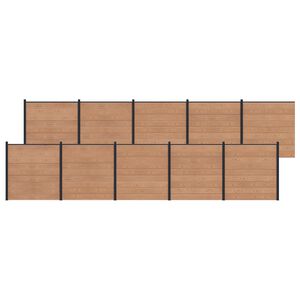 vidaXL Zestaw ogrodzeniowy 10 pcs 1737 x 186 cm WPC i aluminium