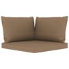 vidaXL Ogrodowa sofa 3-os. z palet z poduszkami w kolorze taupe, sosna