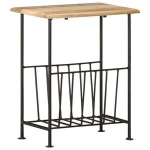 vidaXL Stojak na gazety, 40x30x50 cm, lite drewno mango i stal