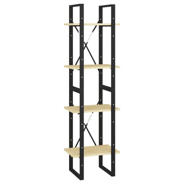 vidaXL 4-poziomowy regał na książki, 40x30x140 cm, lite drewno sosnowe