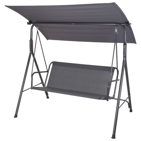 ProGarden Huśtawka ogrodowa z zadaszeniem, ciemnoszara