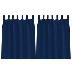 vidaXL Firany blackout z k&oacute;łkami 2 pcs Ciemnoniebieski 140 x 140 cm