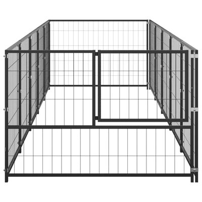 vidaXL Kojec dla psa, czarny, 5 m², stalowy