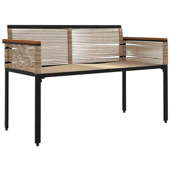vidaXL Ławka ogrodowa Beżowy i kremowy 117 x 54 x 74.5 cm polirattan
