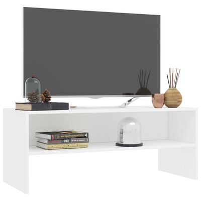 vidaXL Szafka pod TV, biała, 100x40x40 cm, materiał drewnopochodny
