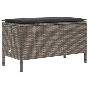 vidaXL Pufa ogrodowa Szary i ciemnoszary 80 x 38 x 45 cm Rattan PE