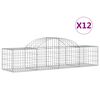 vidaXL Kosze gabionowe, 12 szt, 200x50x40/60 cm, galwanizowane żelazo
