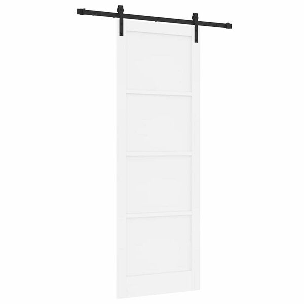vidaXL Drzwi przesuwne Biały 83 x 232 cm Lite drewno sosnowe