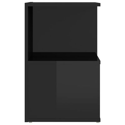 vidaXL Szafki nocne, 2 szt., wysoki połysk, czarne, 35x35x55 cm, płyta