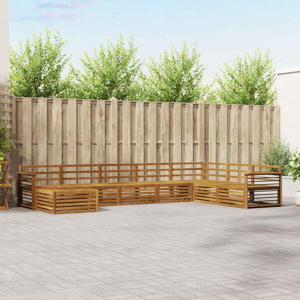 vidaXL Zestawy sof 8 pcs Naturalny Lite Drewno Akacji
