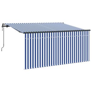 vidaXL Markiza zwijana Niebieski i biały 300 x 200 cm