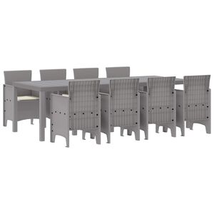 vidaXL Zestaw do jadalni w ogrodzie 9 pcs Biały polipropylen