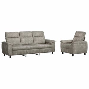 vidaXL Zestaw Sof 2 pcs jasnoszary Sk&oacute;ra zamszowa