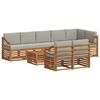 vidaXL Zestawy sof 9 pcs Naturalny i Jasny Szary Lite Drewno Akacji