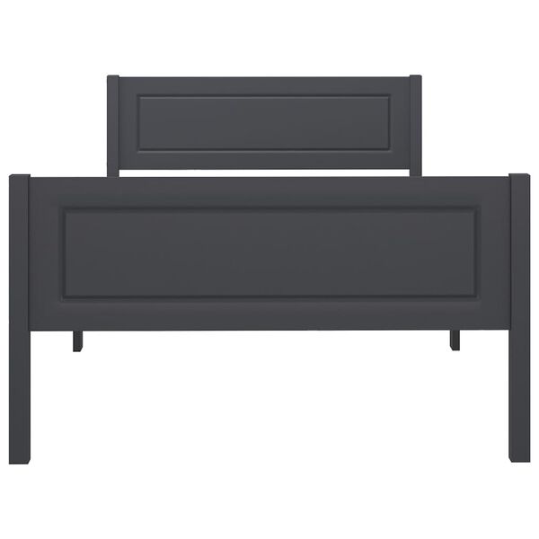 vidaXL Rama łóżka z litego drewna sosnowego, szara, 100 x 200 cm