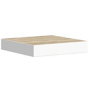 vidaXL Wisząca p&oacute;łka ścienna, dębowo-biała, 23 x 23,5 x 3,8 cm, MDF