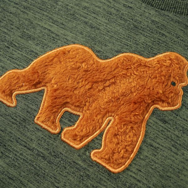 Koszulka dziecięca z długimi rękawami, khaki melanż 140