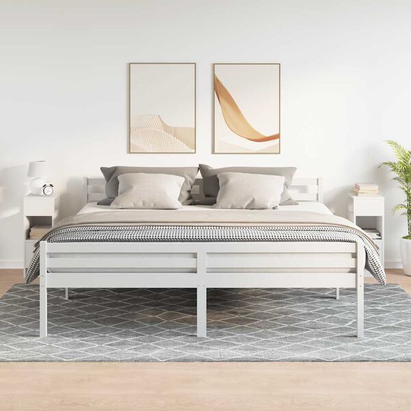 vidaXL Szafki nocne z szufladą, 2 szt., białe 25x31x66 cm