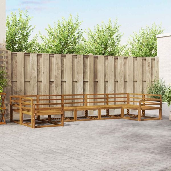 vidaXL Zestaw sof na zewnątrz 7 pcs Naturalny Lite Drewno Akacji