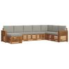 vidaXL Zestawy sof 8 pcs Naturalny i Jasny Szary Lite Drewno Akacji
