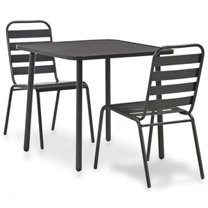 vidaXL 3-cz. zestaw mebli bistro, stal, ciemnoszary