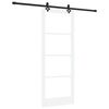 vidaXL Drzwi przesuwne Biały 83 x 211 cm Lite drewno sosnowe i szkło