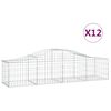 vidaXL Kosze gabionowe, 12 szt, 200x50x40/60 cm, galwanizowane żelazo