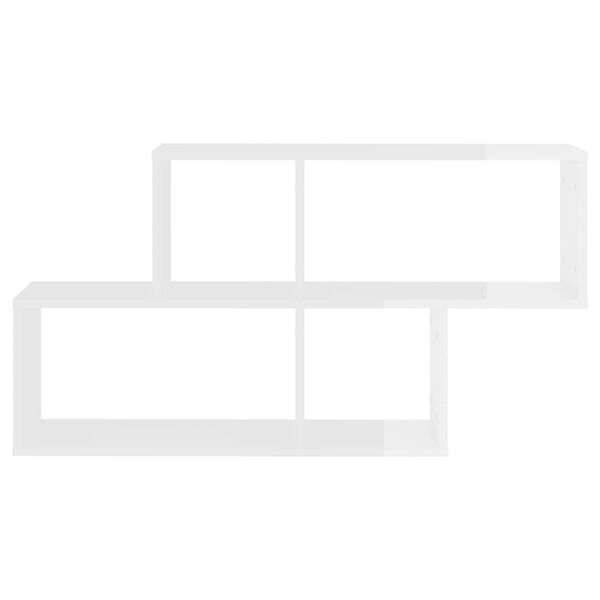 vidaXL Półka ścienna, wysoki połysk, biała, 100x18x53 cm