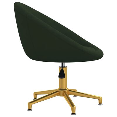 vidaXL Krzesła stołowe, 4 szt., ciemnozielone, obite aksamitem